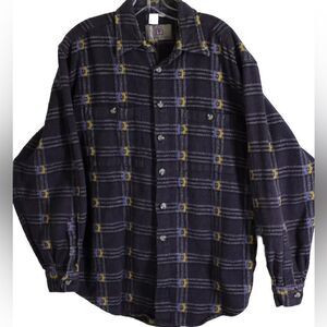 Territory Ahead L Men's Fantastic Weathered Vintage Art Woven Shirt Jacket Blue